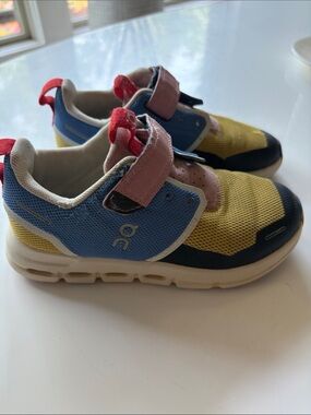 Kids Colorblock Athletic Shoes - Yellow, Blue & Pink